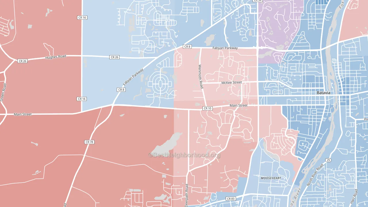 Mooseheart, IL block-group political-lean map