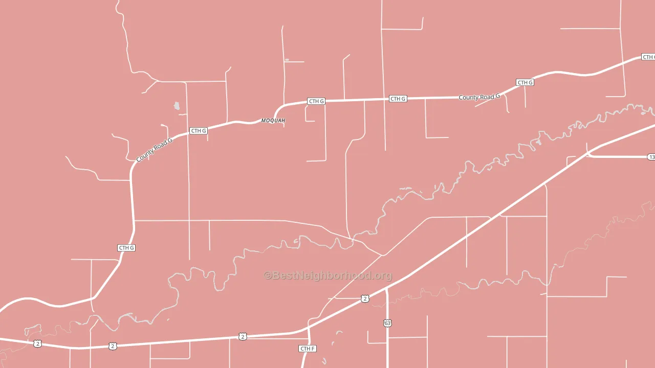 Moquah, WI block-group political-lean map