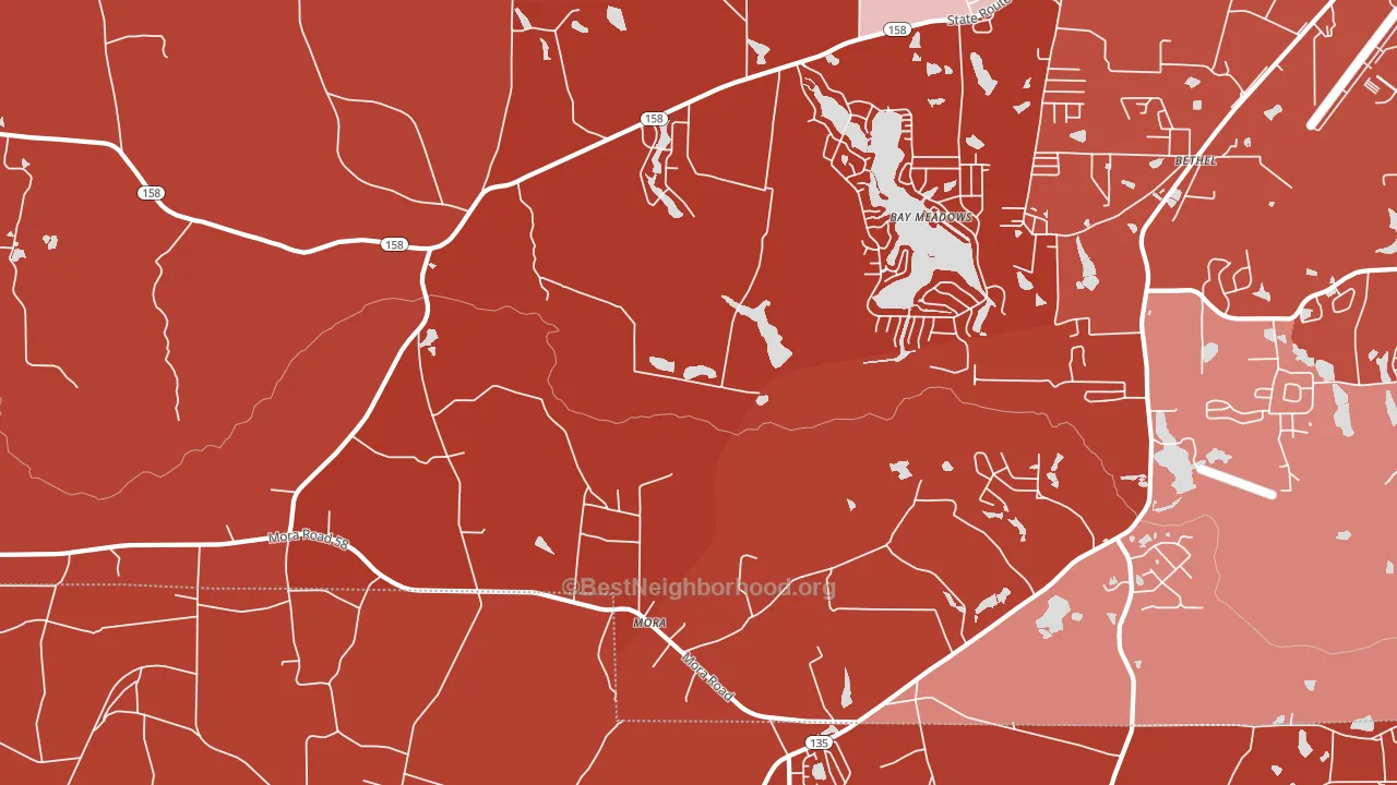 Mora, GA block-group political-lean map