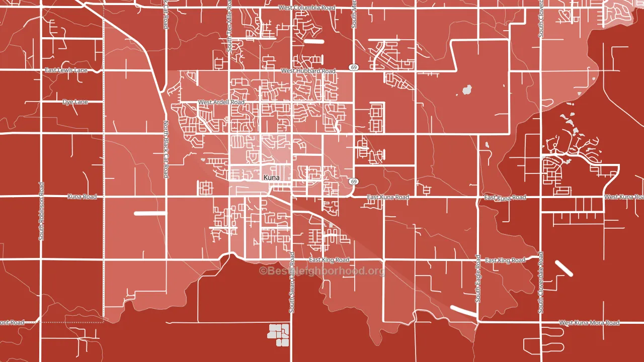 Mora, ID block-group political-lean map