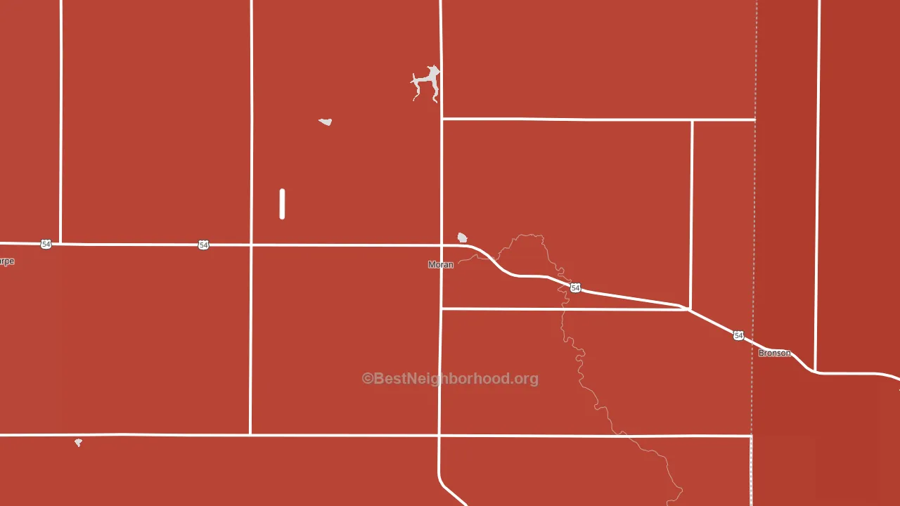 Moran, KS block-group political-lean map
