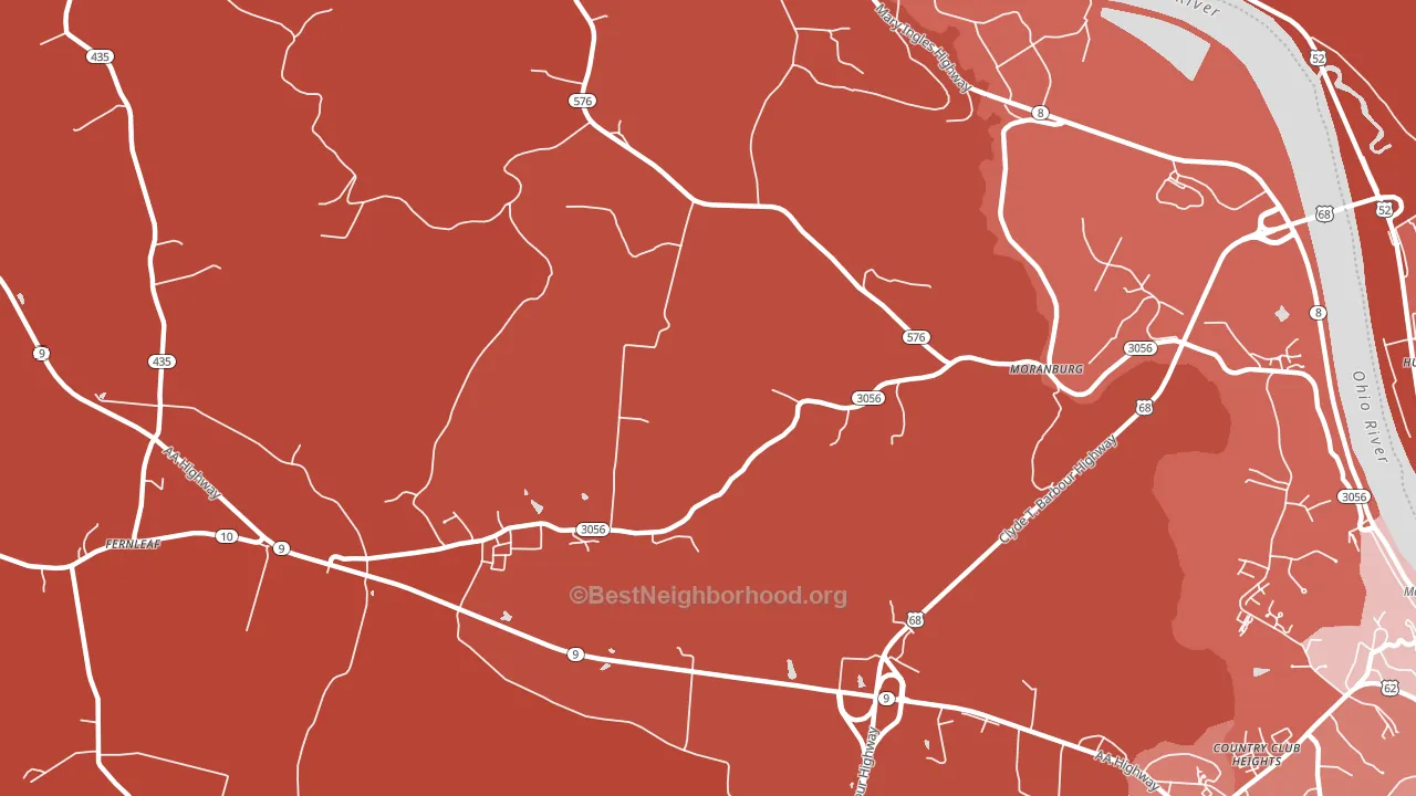 Moranburg, KY block-group political-lean map