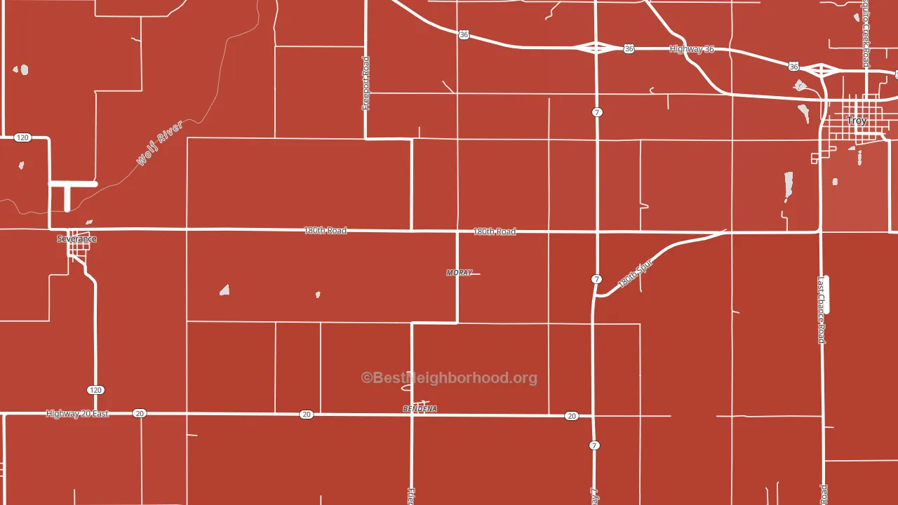Moray, KS block-group political-lean map