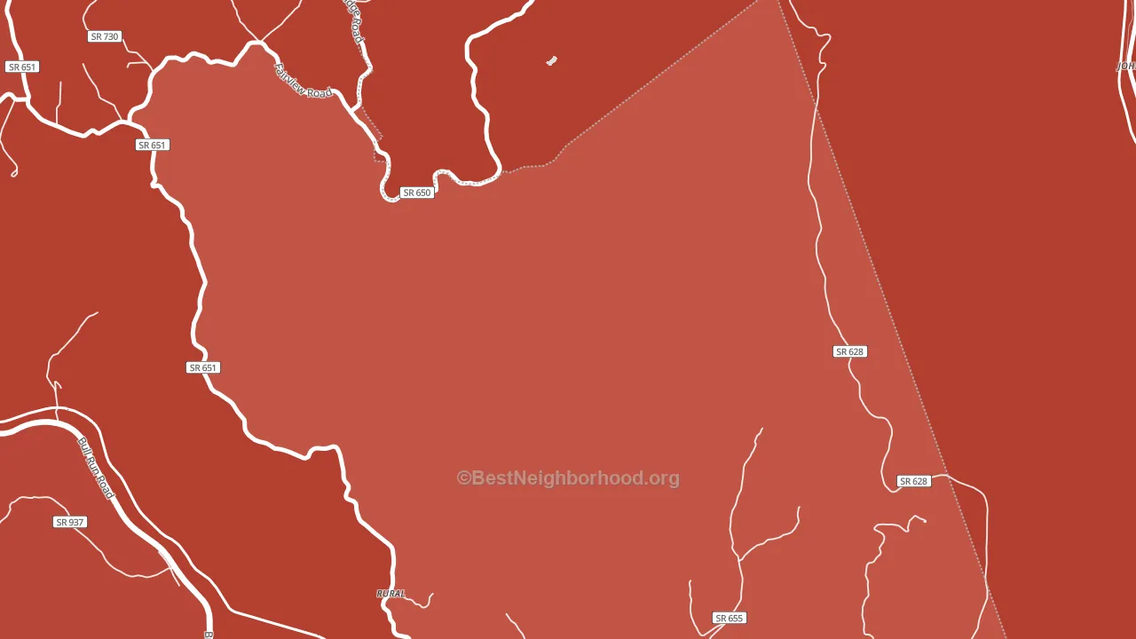 Morefield, VA block-group political-lean map