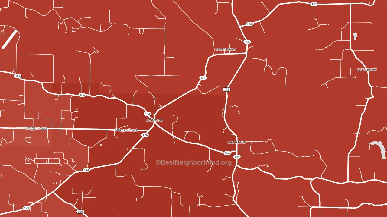 Moreland, AR block-group political-lean map