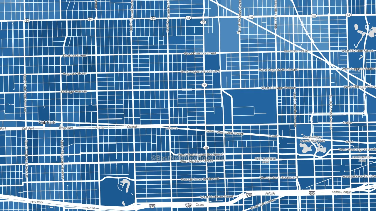 Moreland, Chicago, IL block-group political-lean map