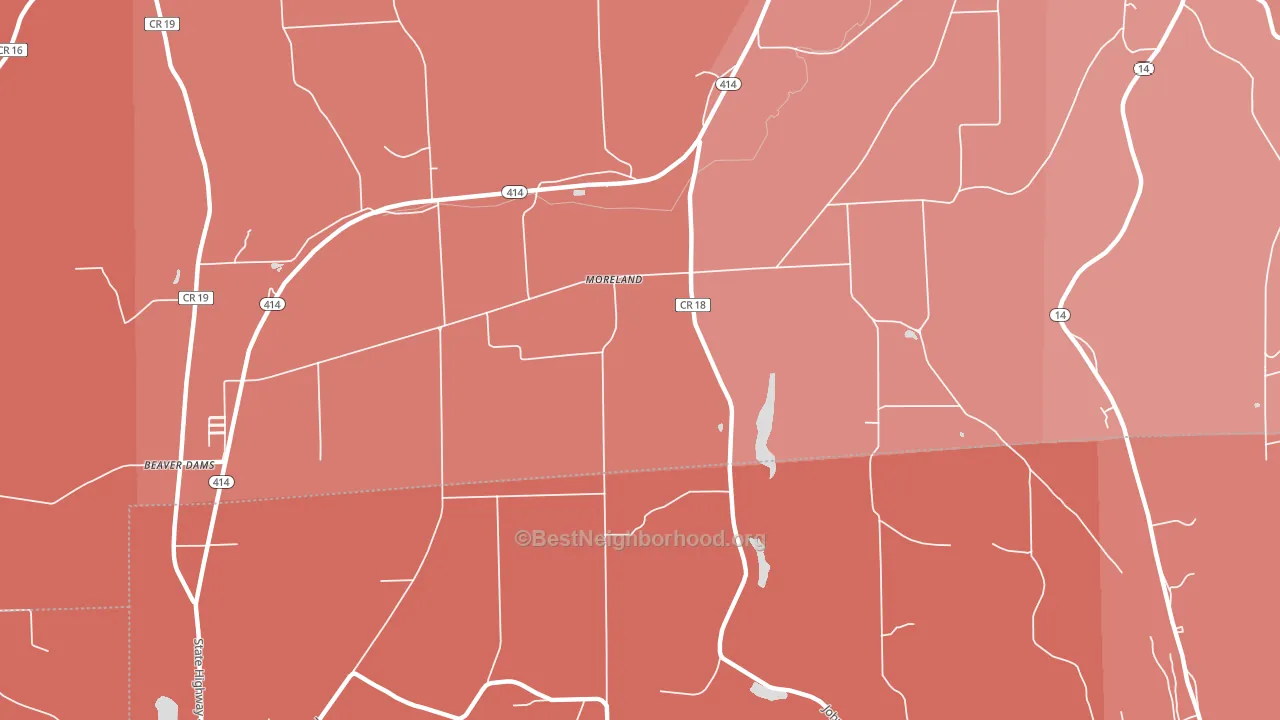 Moreland, NY block-group political-lean map