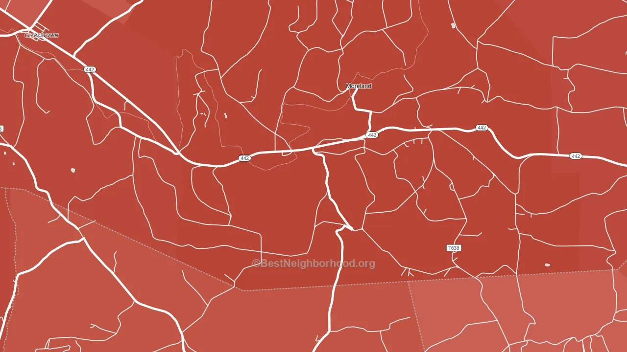 Moreland, PA block-group political-lean map