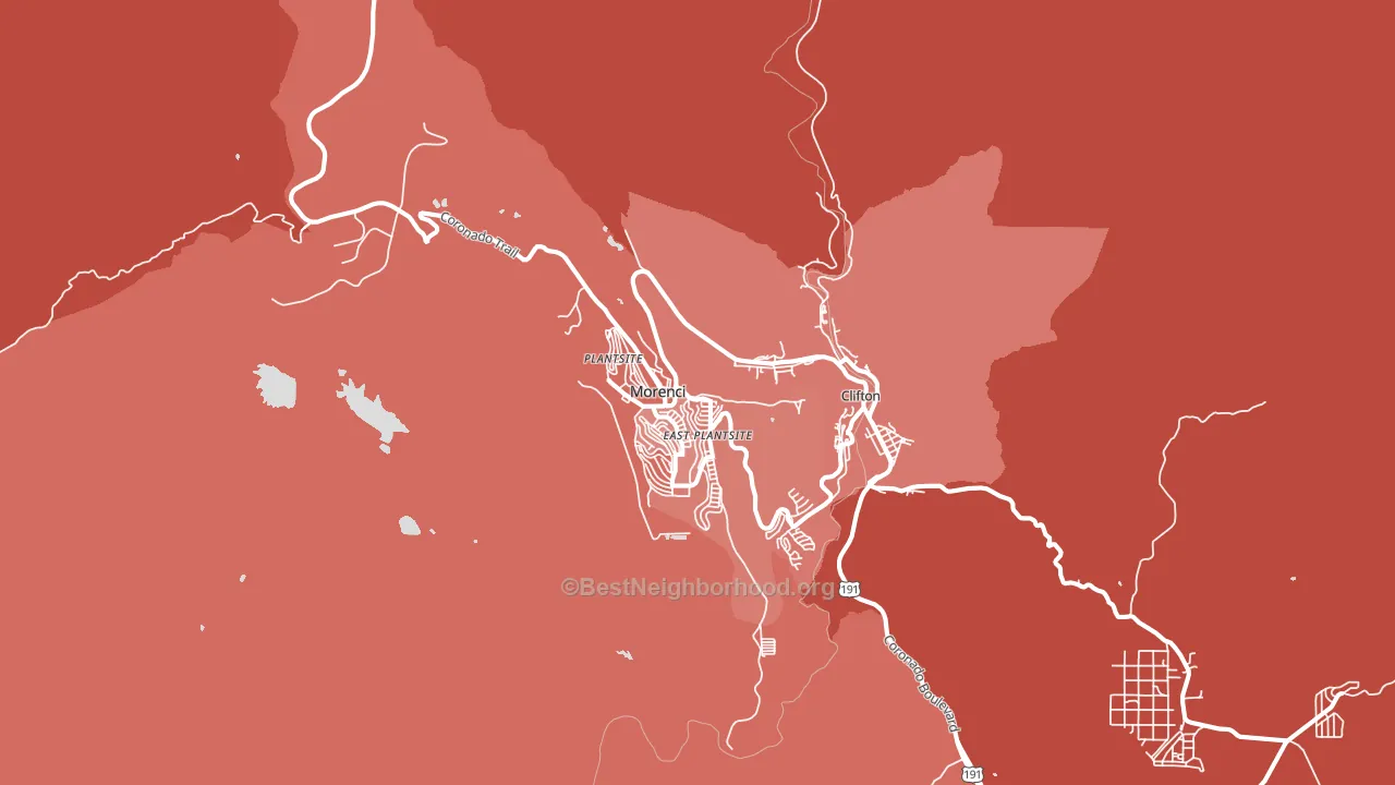 Morenci, AZ block-group political-lean map