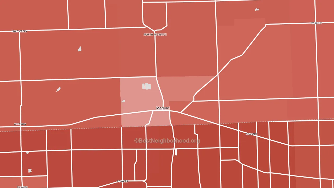 Morenci, MI block-group political-lean map