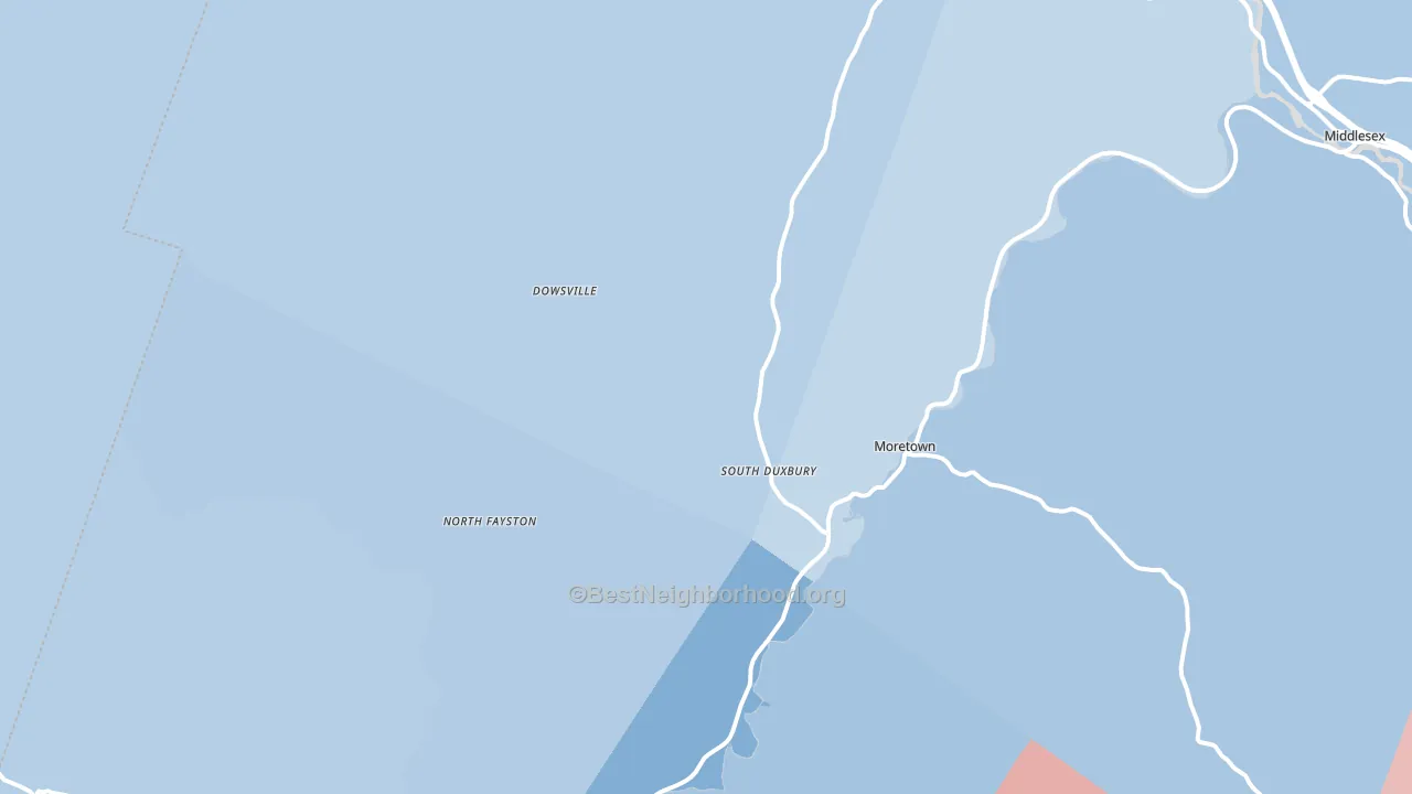 Moretown, VT block-group political-lean map