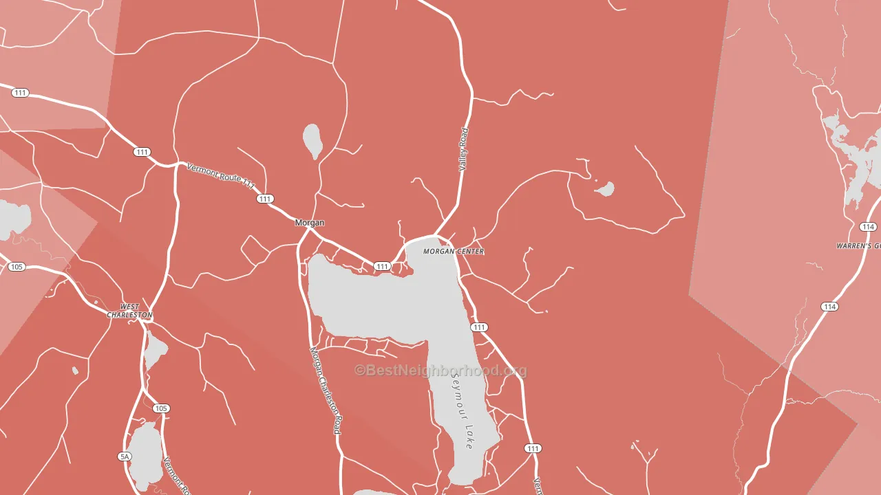 Morgan Center, VT block-group political-lean map