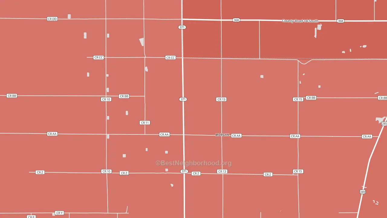 Morgan, CO block-group political-lean map