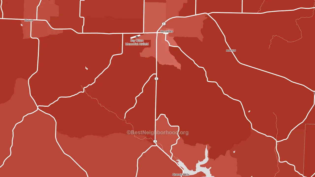 Morgan County, MO block-group political-lean map