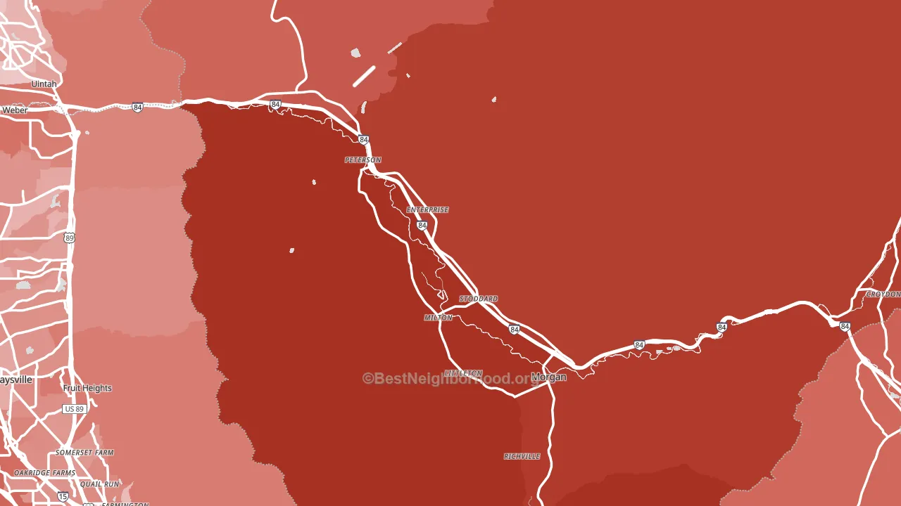 Morgan County, UT block-group political-lean map