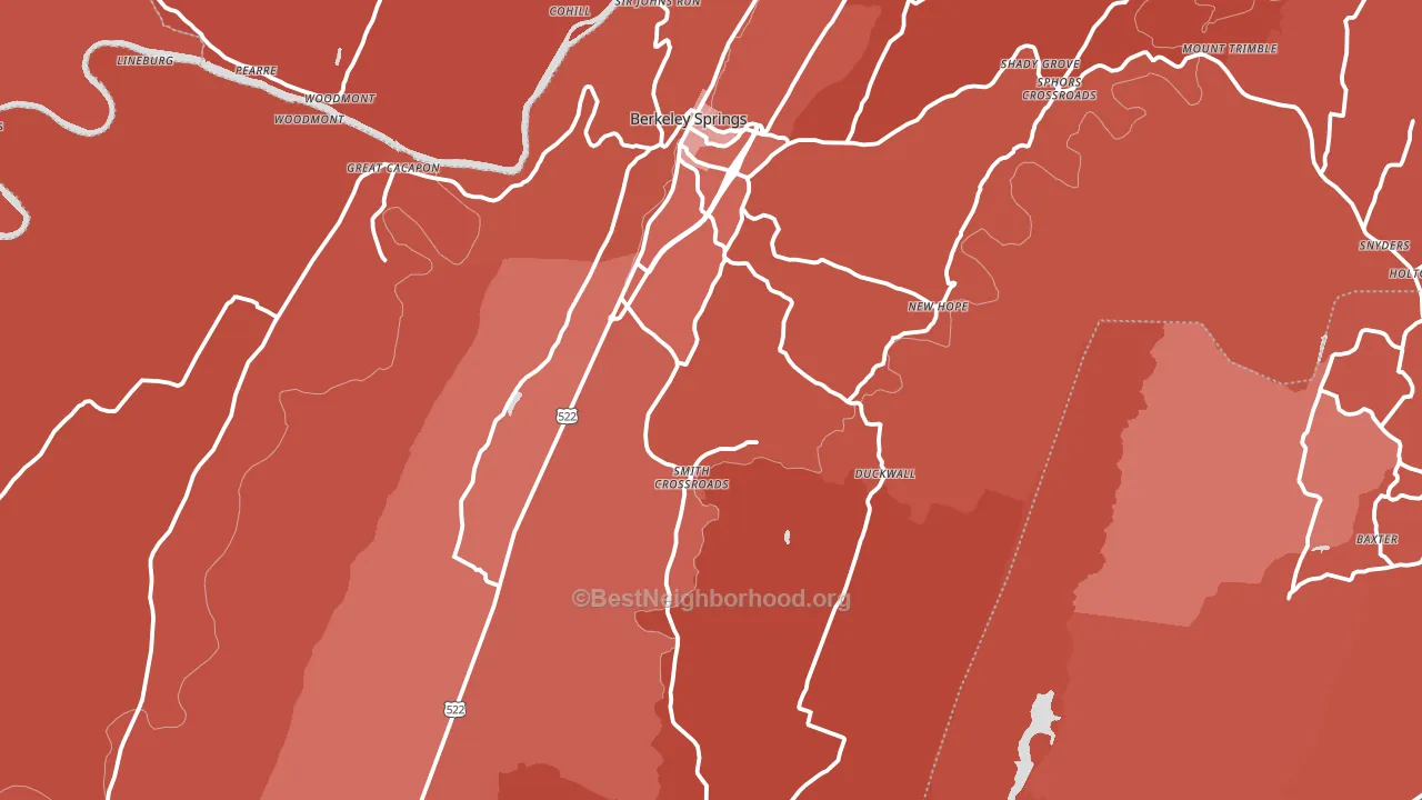 Morgan County, WV block-group political-lean map