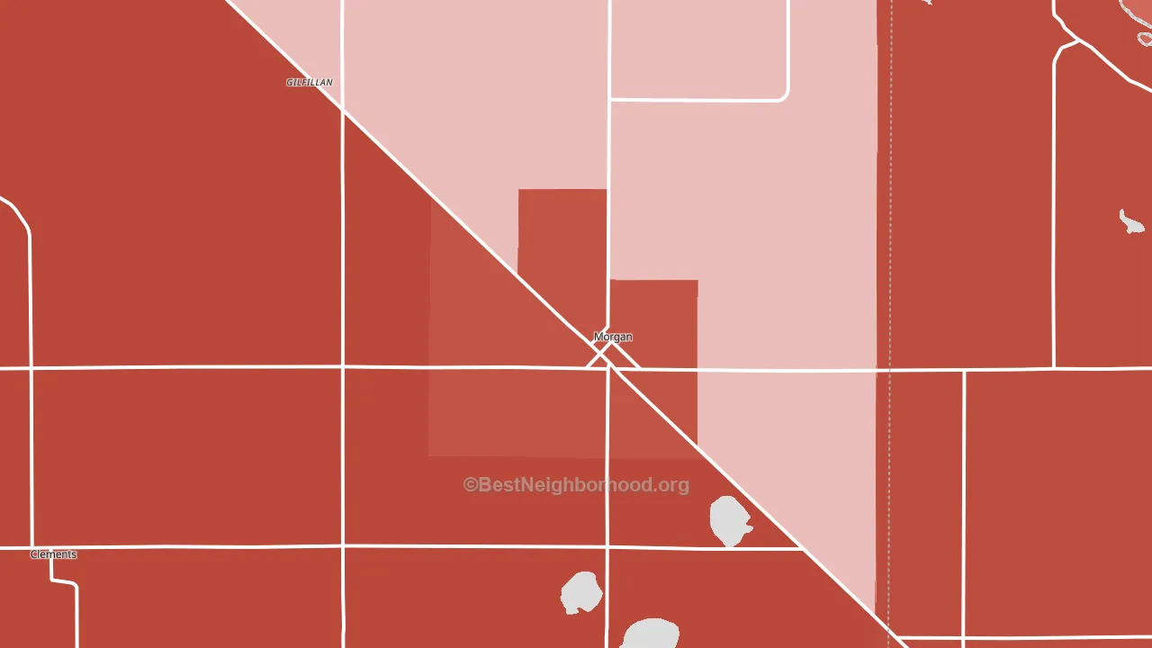 Morgan, MN block-group political-lean map