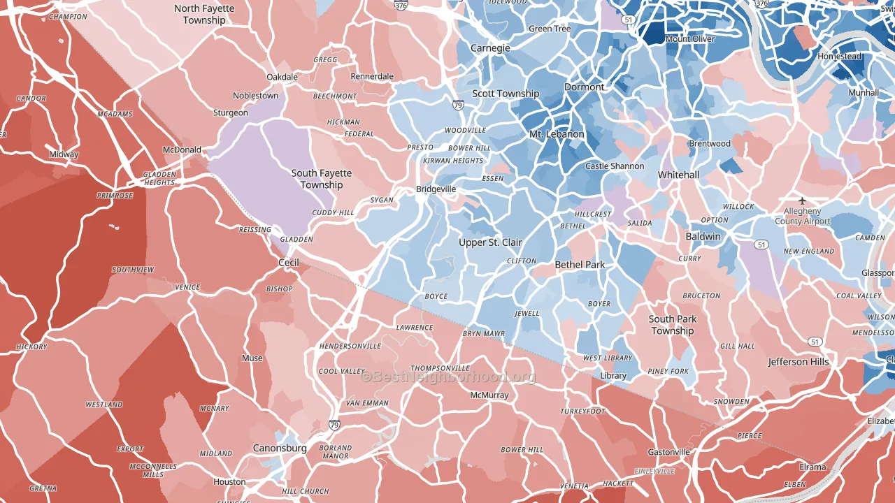 Morgan, PA block-group political-lean map