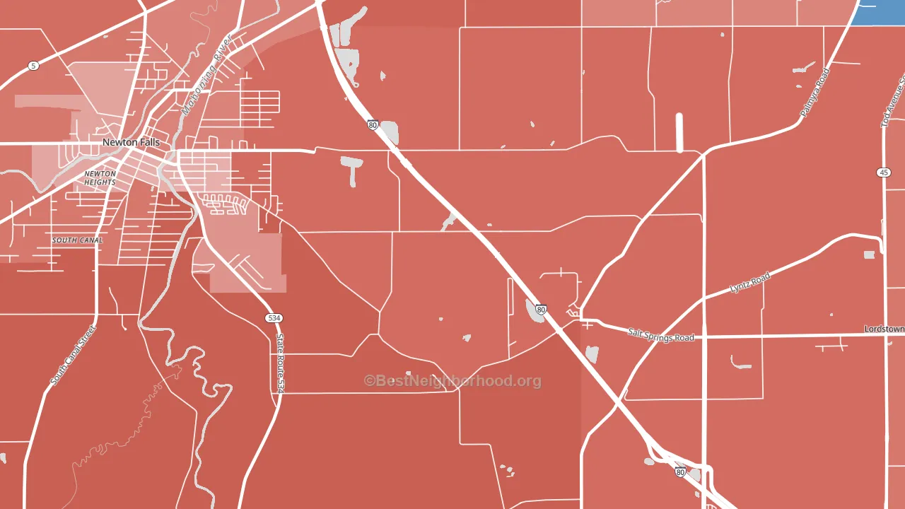 Morgandale, OH block-group political-lean map
