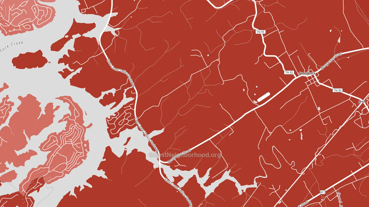 Morganton, TN block-group political-lean map
