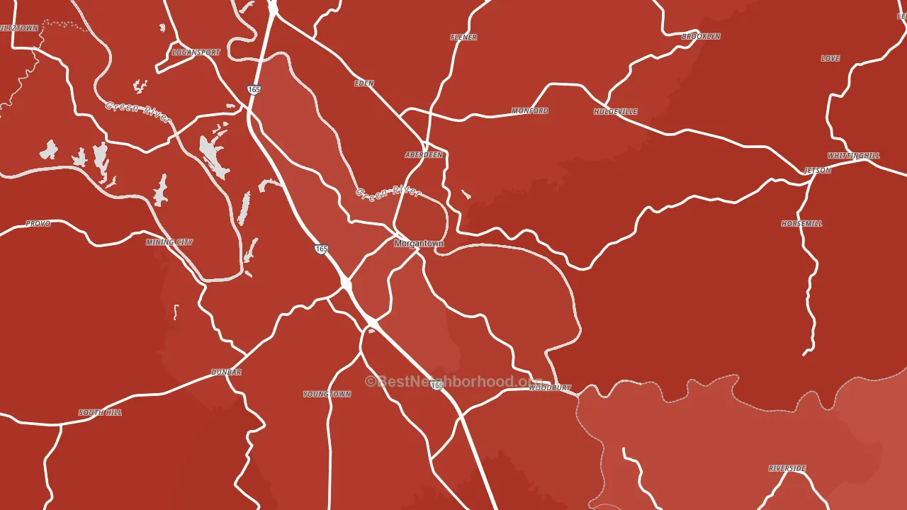 Morgantown, KY block-group political-lean map