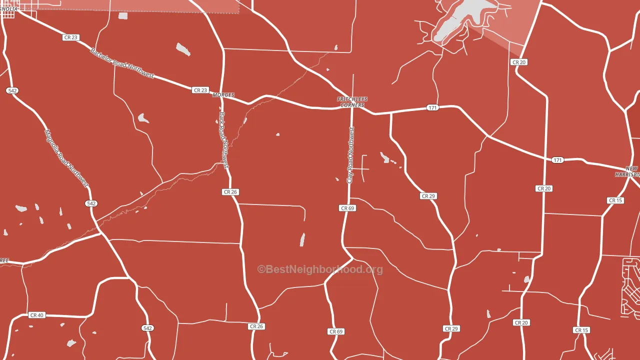 Morges, OH block-group political-lean map