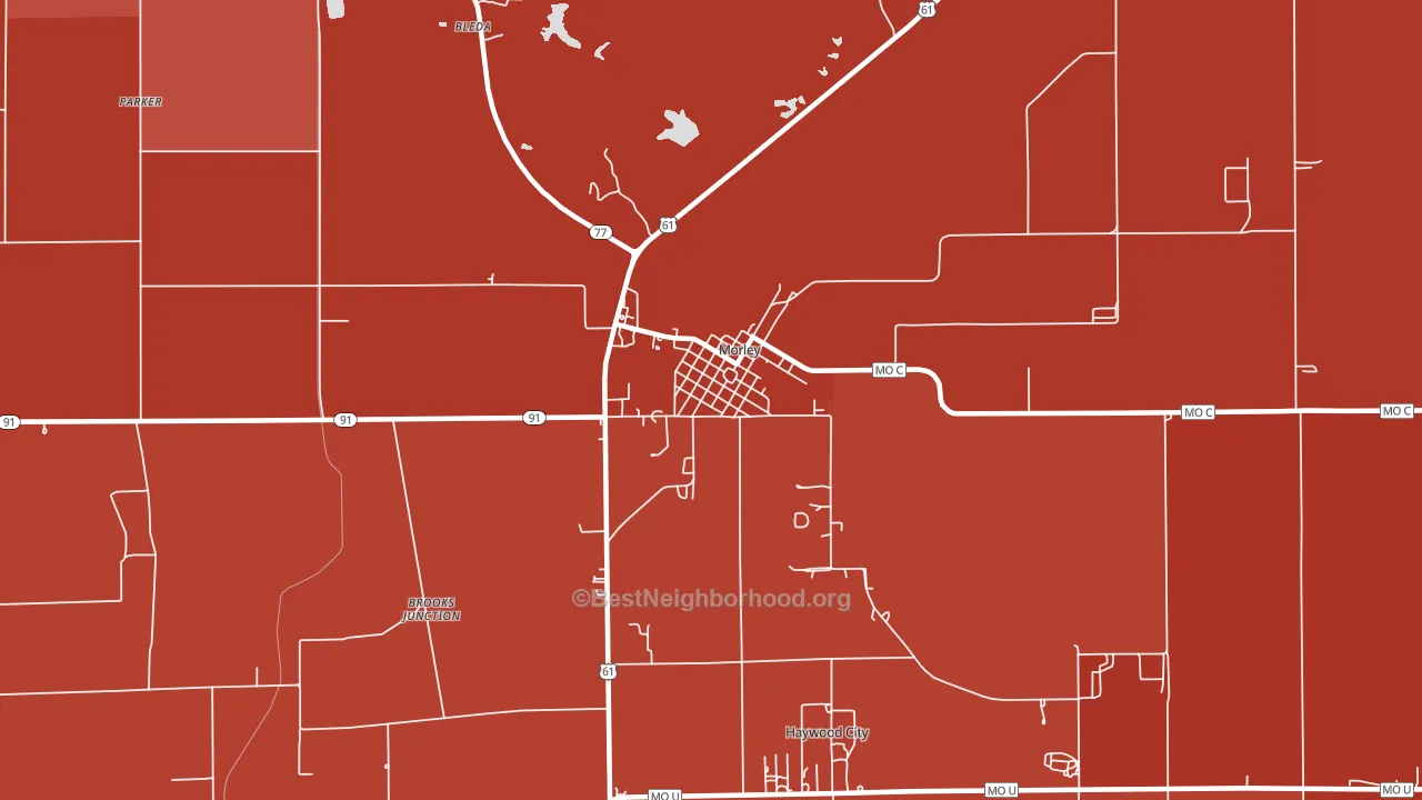 Morley, MO block-group political-lean map