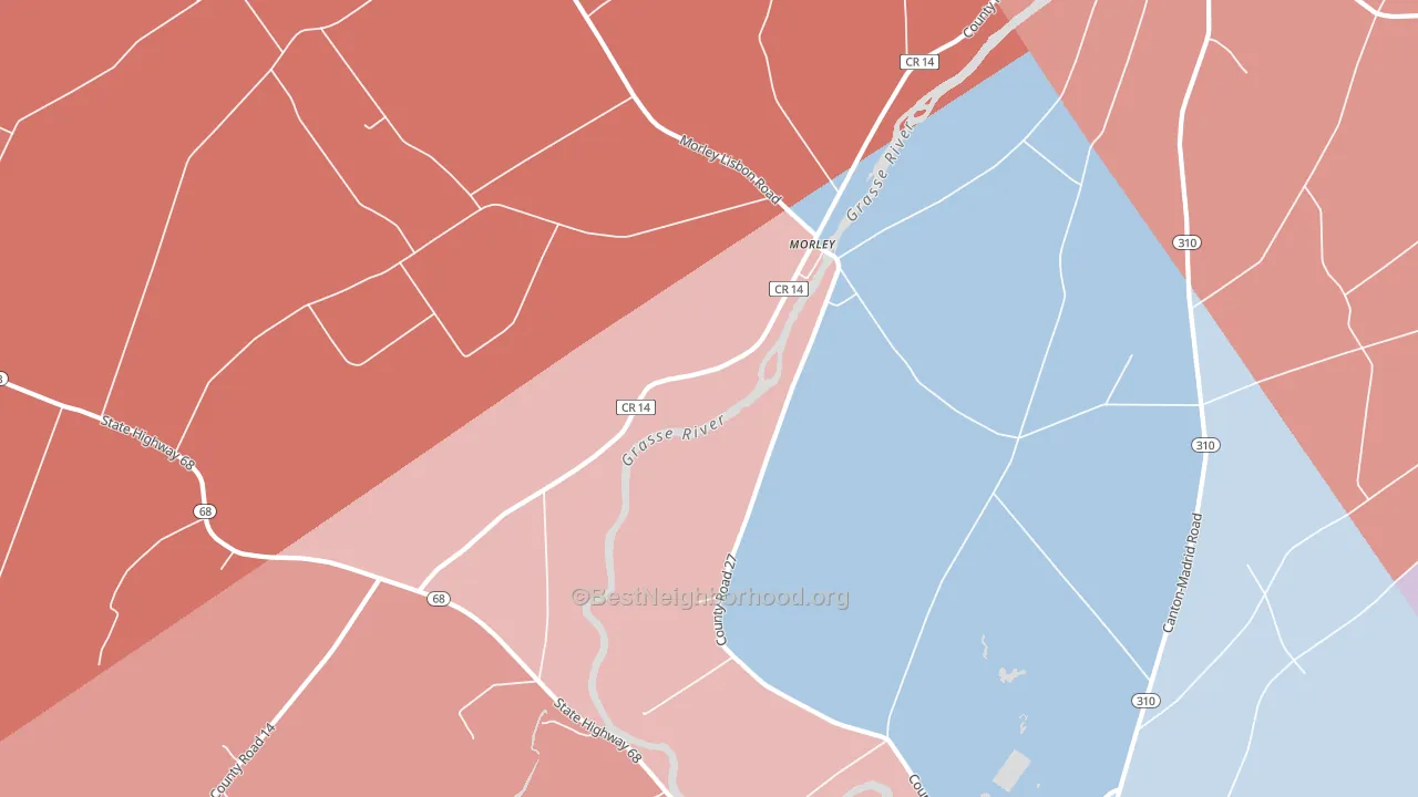 Morley, NY block-group political-lean map