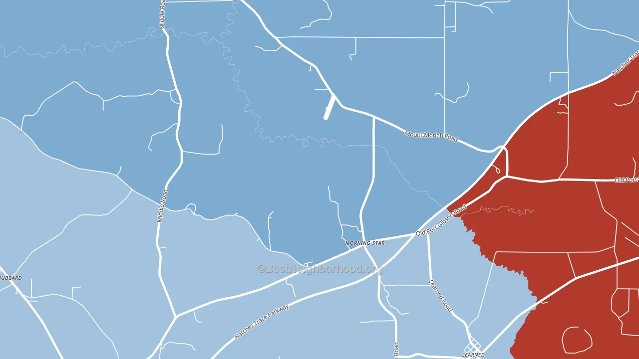 Morning Star, MS block-group political-lean map