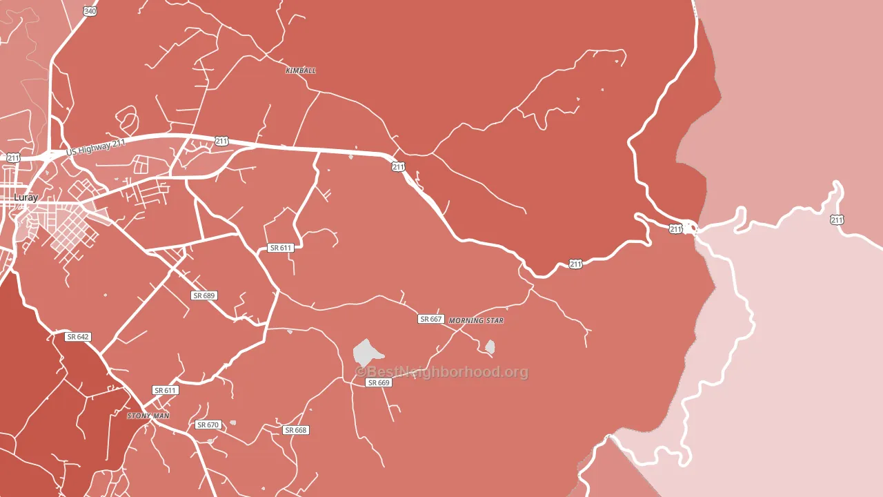 Morning Star, VA block-group political-lean map