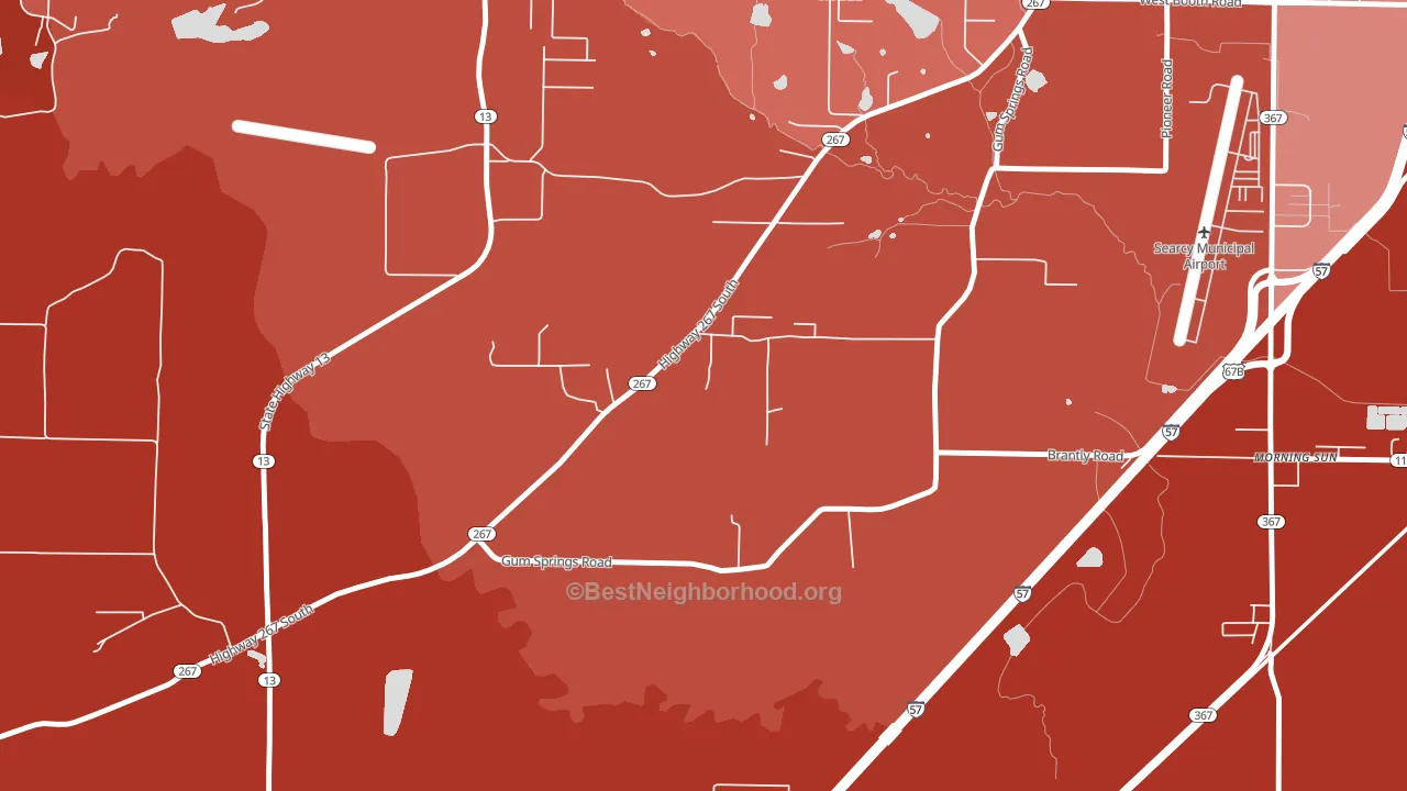 Morning Sun, AR block-group political-lean map