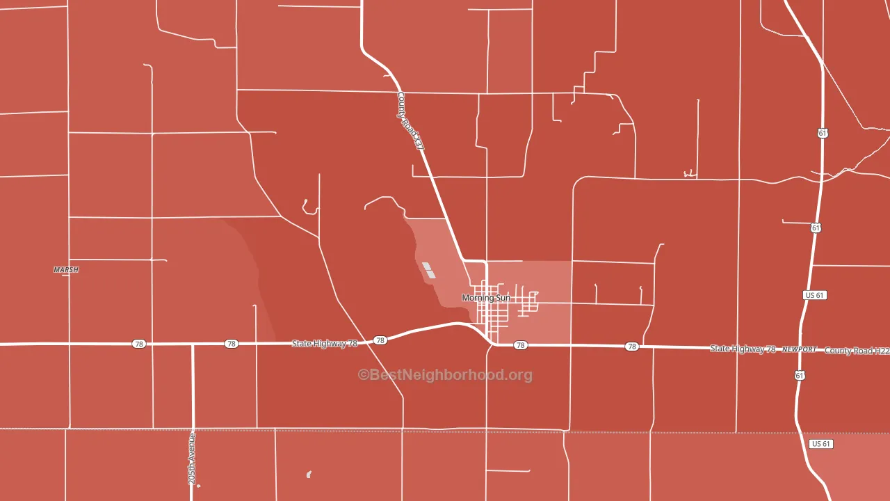 Morning Sun, IA block-group political-lean map