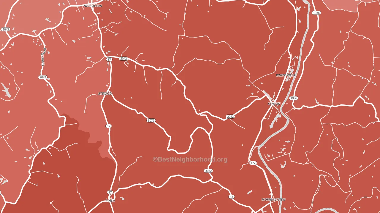 Morning View, KY block-group political-lean map