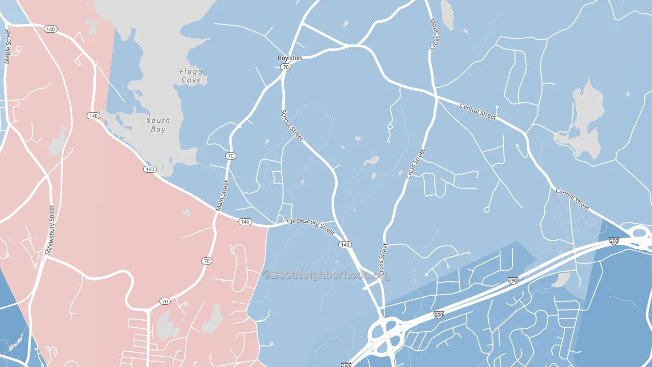 Morningdale, MA block-group political-lean map