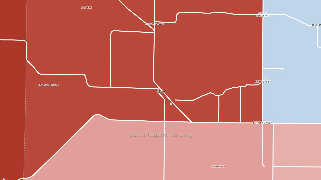 Moro, AR block-group political-lean map