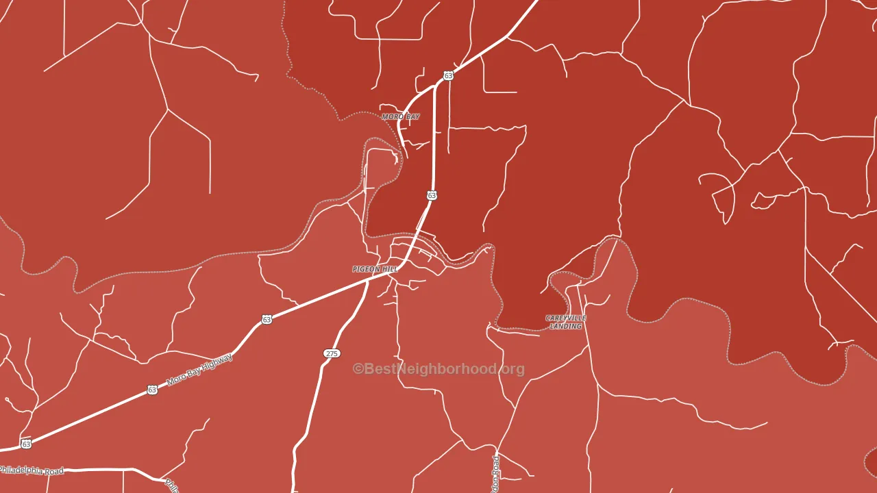 Moro Bay, AR block-group political-lean map