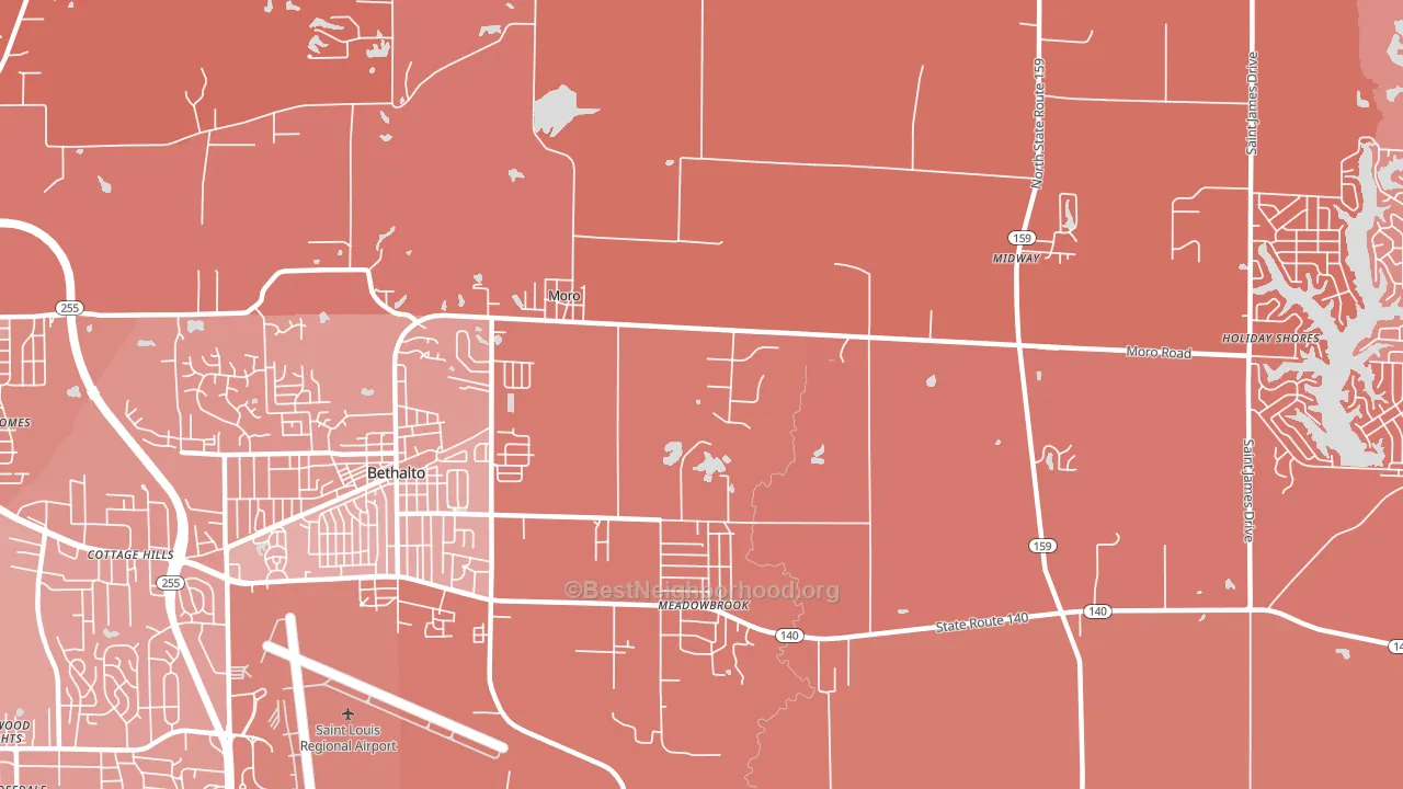 Moro, IL block-group political-lean map
