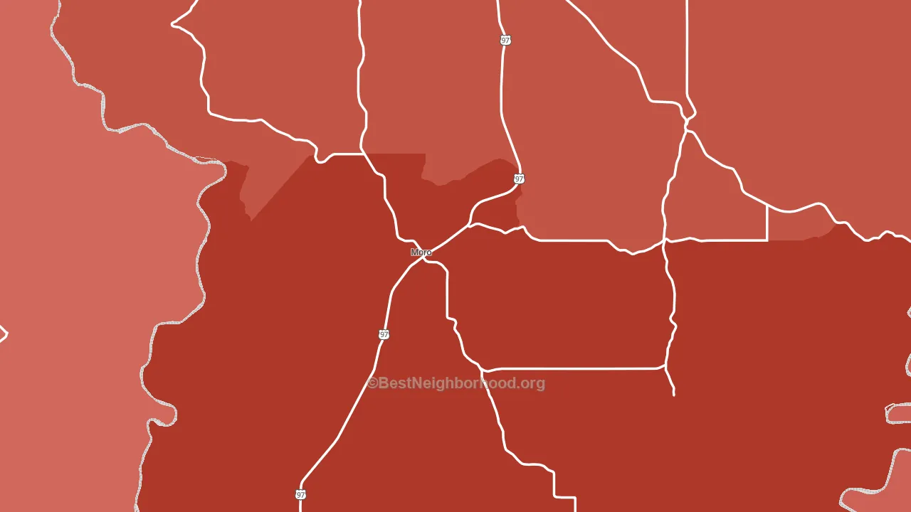 Moro, OR block-group political-lean map