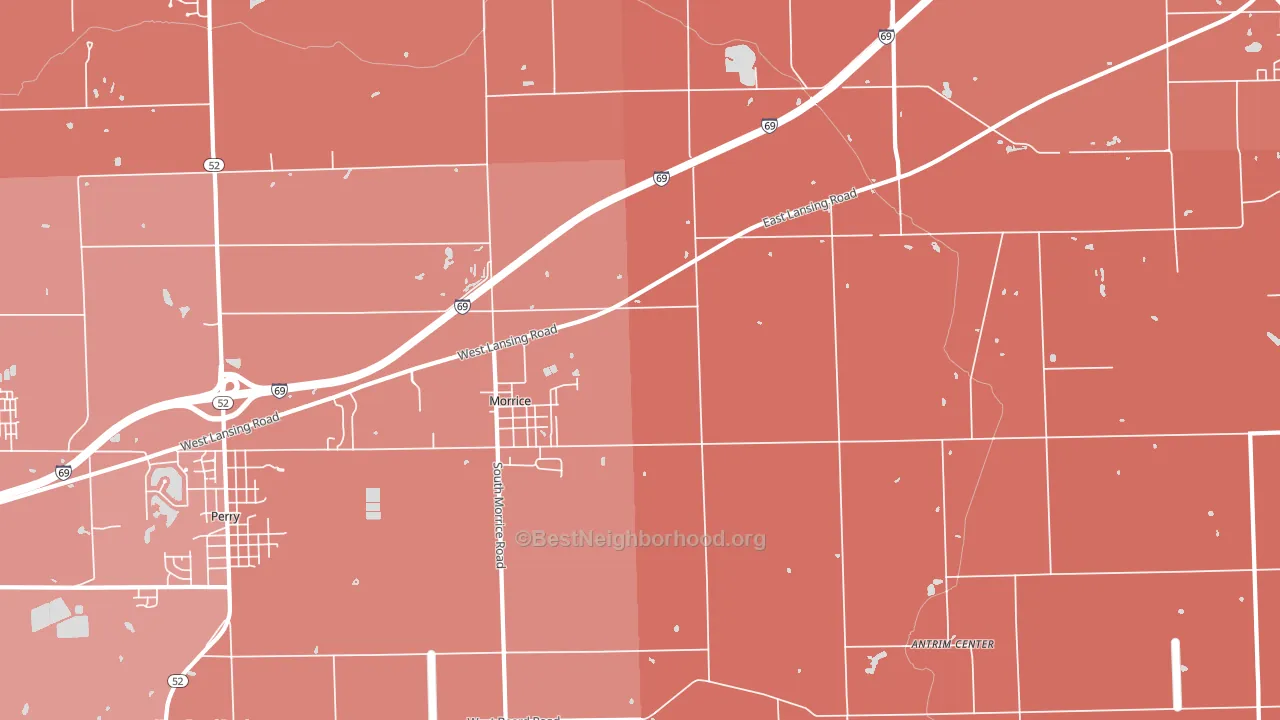 Morrice, MI block-group political-lean map