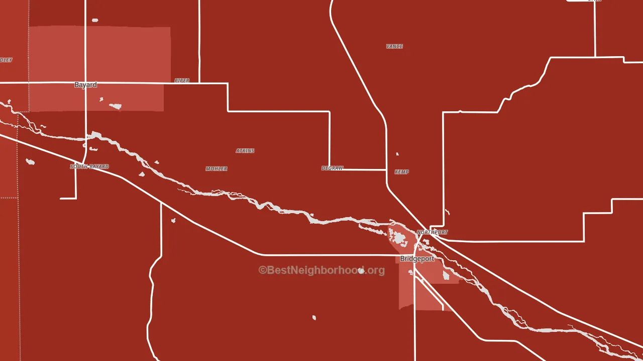 Morrill County, NE block-group political-lean map