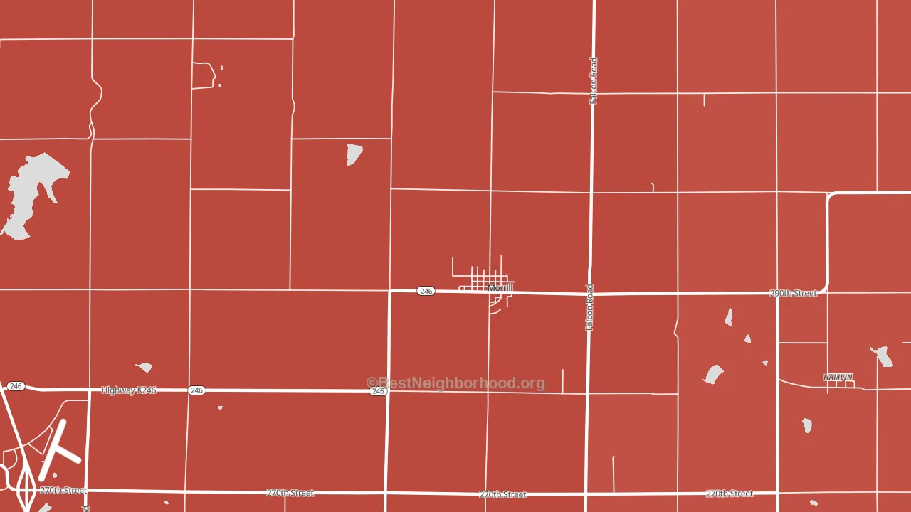Morrill, KS block-group political-lean map