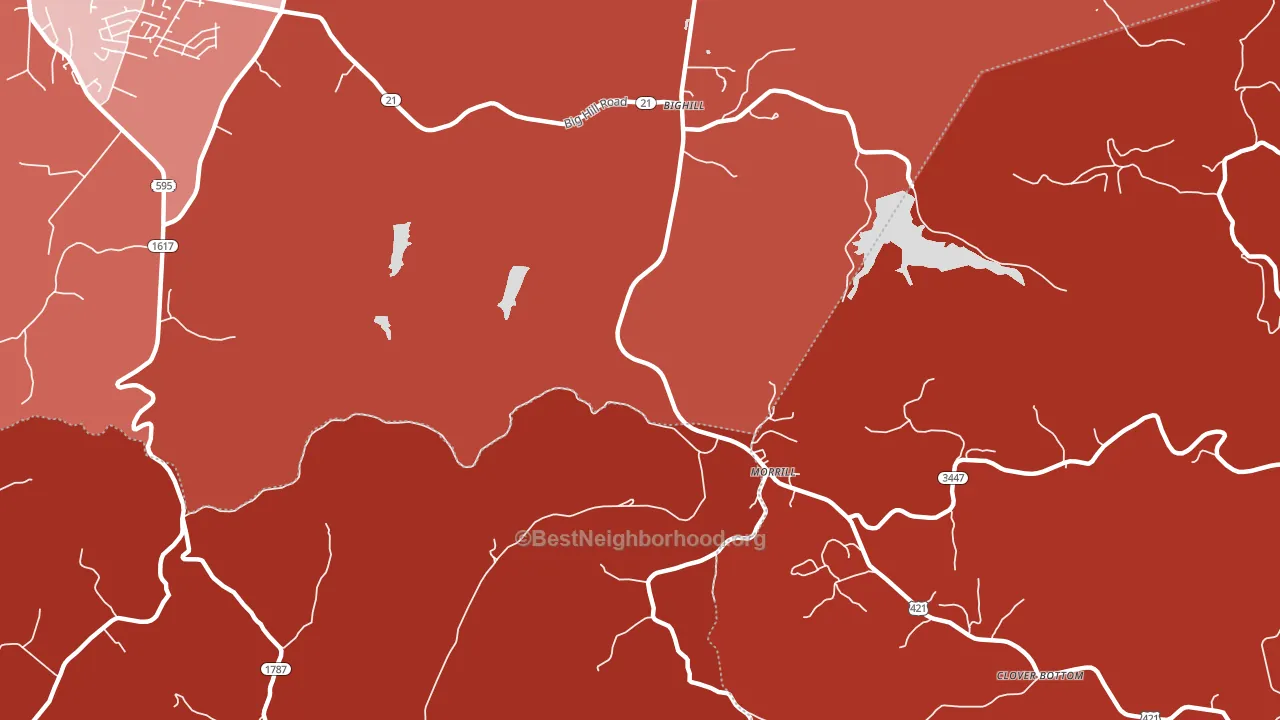 Morrill, KY block-group political-lean map