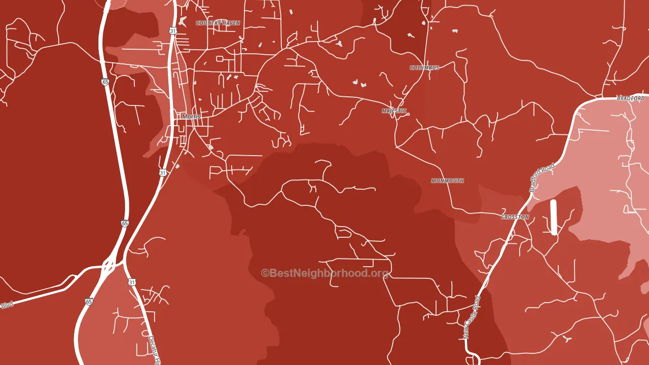 Morris, AL block-group political-lean map