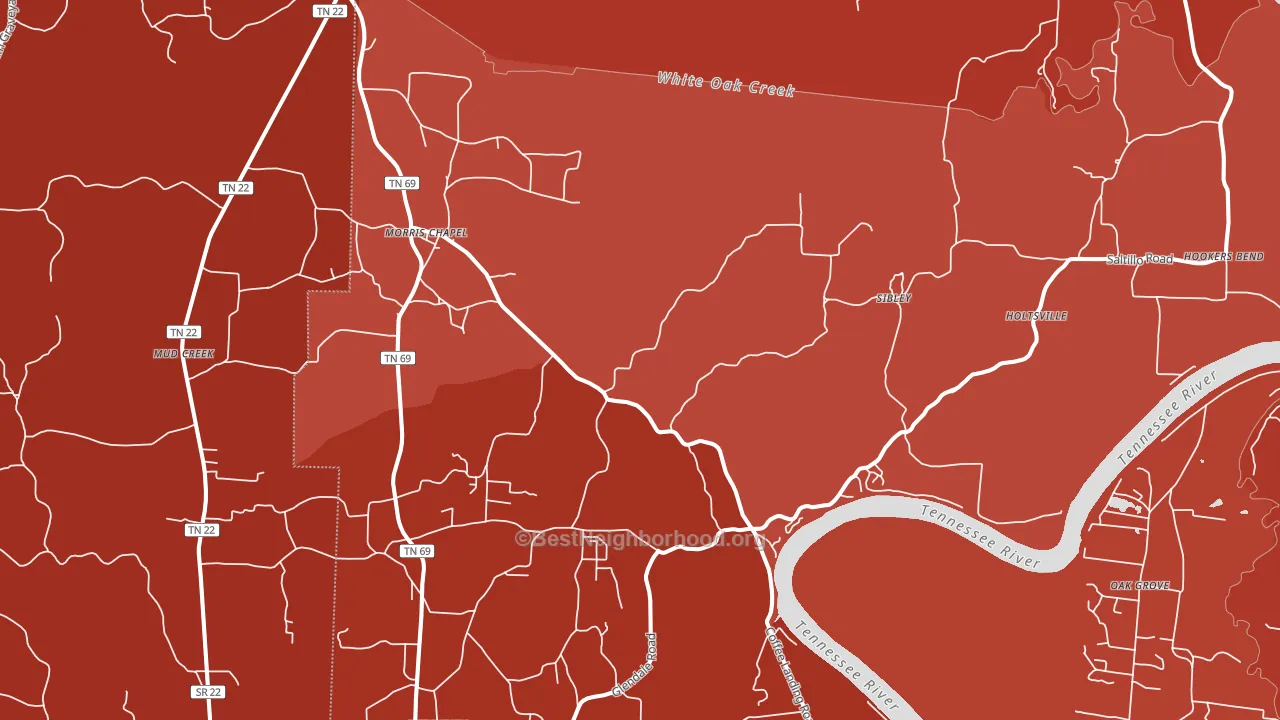 Morris Chapel, TN block-group political-lean map