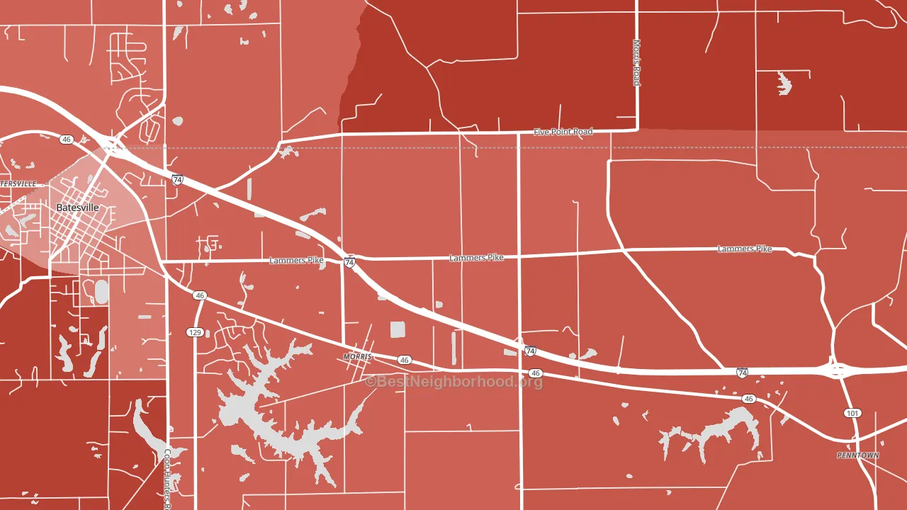 Morris, IN block-group political-lean map