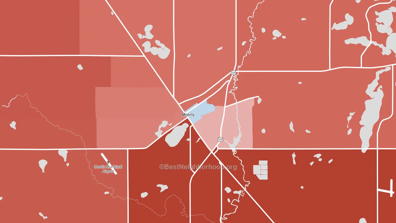 Morris, MN block-group political-lean map