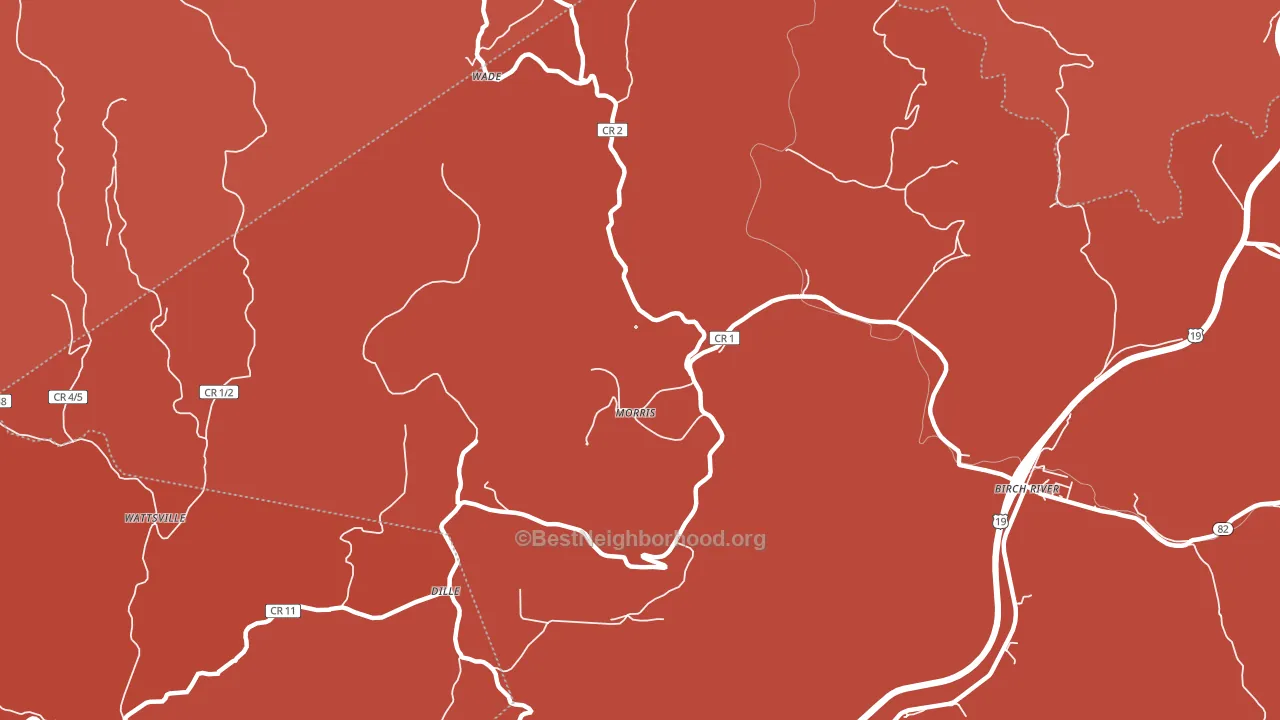 Morris, WV block-group political-lean map