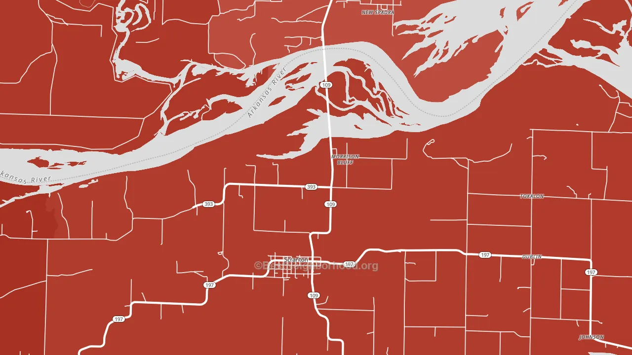 Morrison Bluff, AR block-group political-lean map