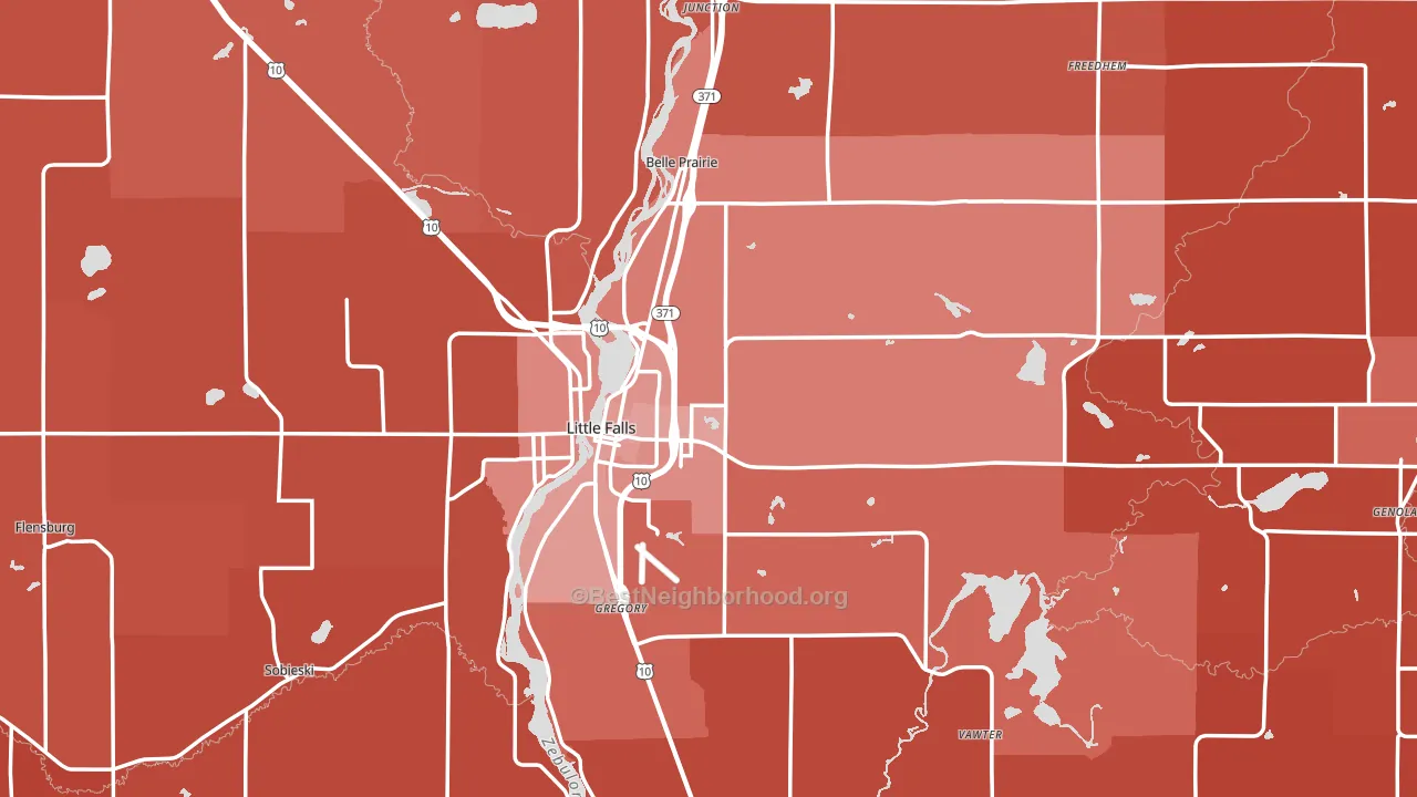 Morrison County, MN block-group political-lean map