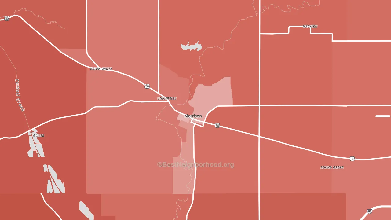 Morrison, IL block-group political-lean map